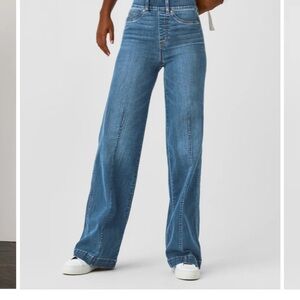 SPANX seamed front wide leg jeans
